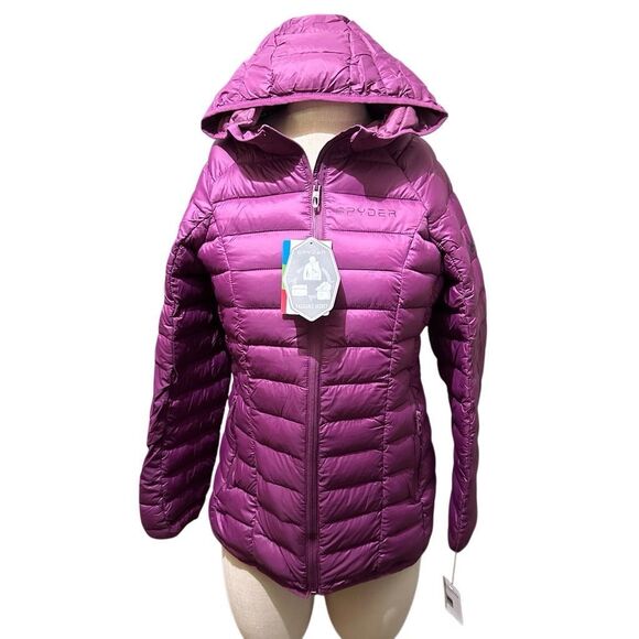 Spyder Jackets & Blazers - Spyder Womens Wine Color Packable Hooded Puffer Jacket Coat Size M New with Tags